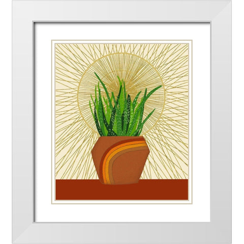 Snake Plant White Modern Wood Framed Art Print with Double Matting by Bucheli, Jen