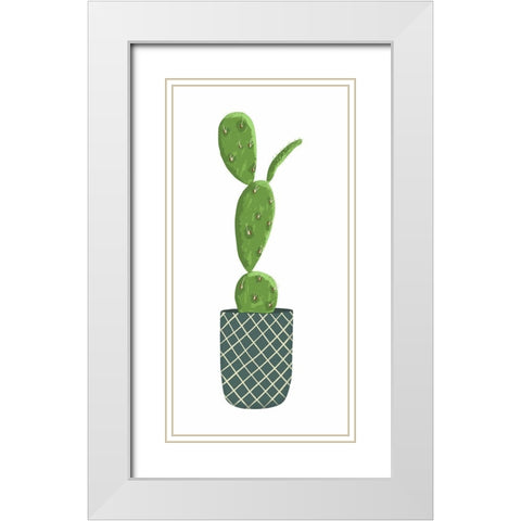 Modern Cacti Pot II White Modern Wood Framed Art Print with Double Matting by Bucheli, Jen