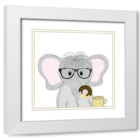 Monday Morning Ele White Modern Wood Framed Art Print with Double Matting by Quach, Anna