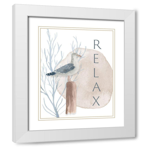 Seabird Relax White Modern Wood Framed Art Print with Double Matting by Price, Lucille