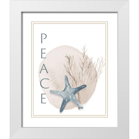 Peace Starfish White Modern Wood Framed Art Print with Double Matting by Price, Lucille