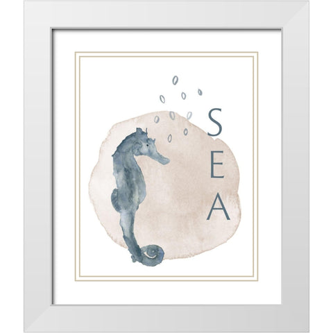 Sea Seahorse White Modern Wood Framed Art Print with Double Matting by Price, Lucille