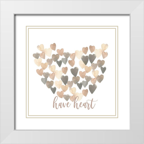 Have Heart White Modern Wood Framed Art Print with Double Matting by Price, Lucille