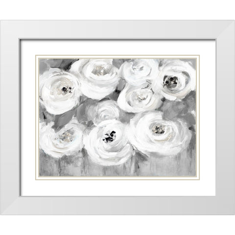Midnight Bloom White Modern Wood Framed Art Print with Double Matting by Loreth, Lanie
