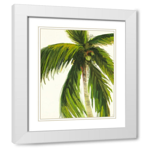 Resting Palm I White Modern Wood Framed Art Print with Double Matting by Meneely, Dan