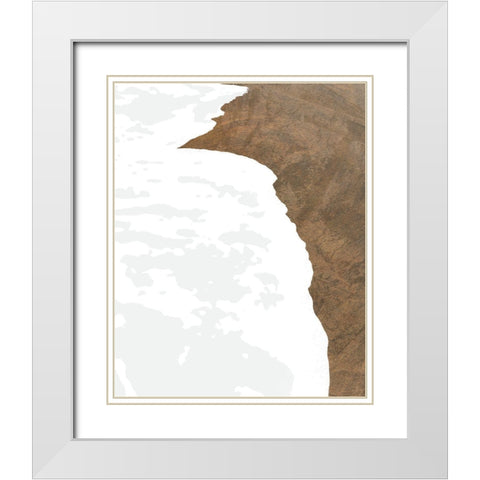 Golden Coastline II White Modern Wood Framed Art Print with Double Matting by Meneely, Dan