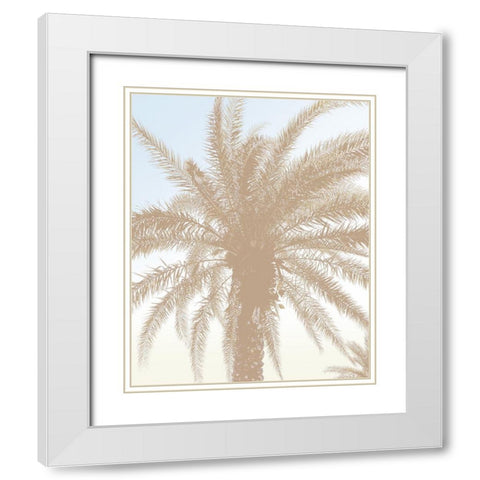 Tan Resting Palm White Modern Wood Framed Art Print with Double Matting by Meneely, Dan