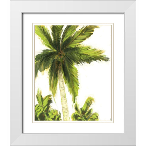 Resting Palm II White Modern Wood Framed Art Print with Double Matting by Meneely, Dan