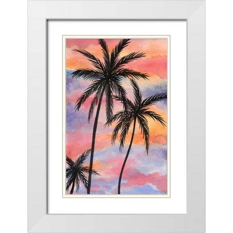 Sunset Beach II White Modern Wood Framed Art Print with Double Matting by Biscardi, Nicholas