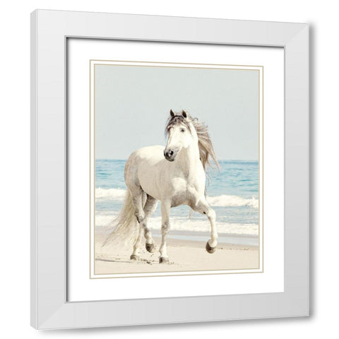 Beach Run White Modern Wood Framed Art Print with Double Matting by Walters, Jan