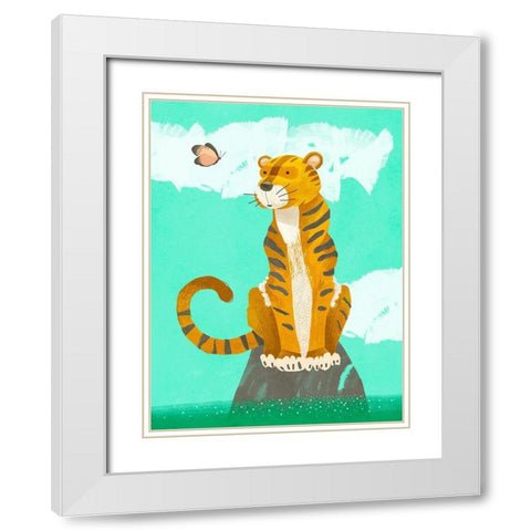 Jungle Friends I White Modern Wood Framed Art Print with Double Matting by Sheppard, Lucca