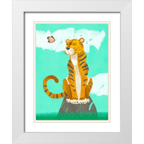 Jungle Friends I White Modern Wood Framed Art Print with Double Matting by Sheppard, Lucca