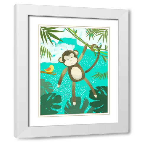 Jungle Friends II White Modern Wood Framed Art Print with Double Matting by Sheppard, Lucca