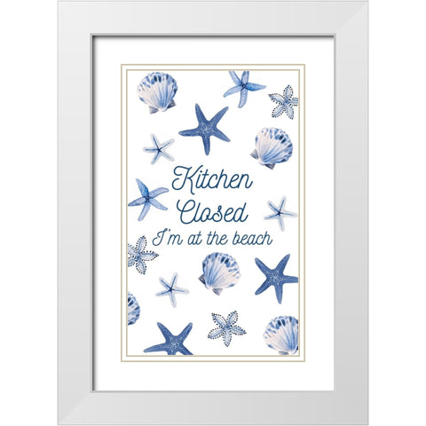 Kitchen Closed Indigo Starfish White Modern Wood Framed Art Print with Double Matting by Loreth, lanie