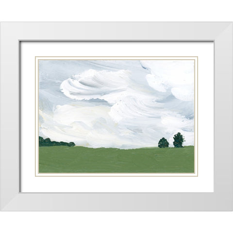Outside The Farm White Modern Wood Framed Art Print with Double Matting by Price, Lucille