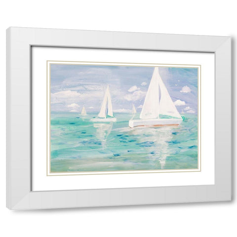 Nice Day For Sailing White Modern Wood Framed Art Print with Double Matting by Maria, Robin