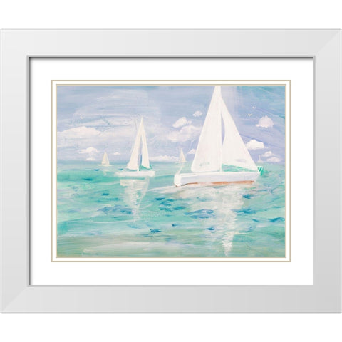 Nice Day For Sailing White Modern Wood Framed Art Print with Double Matting by Maria, Robin