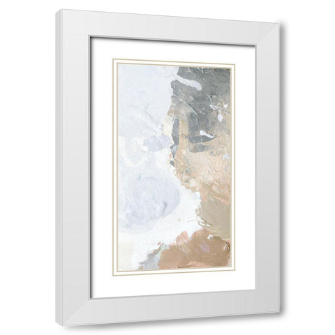 Pastel Abstract White Modern Wood Framed Art Print with Double Matting by Meneely, Dan