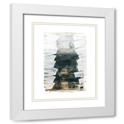 Steep Stairs White Modern Wood Framed Art Print with Double Matting by Meneely, Dan
