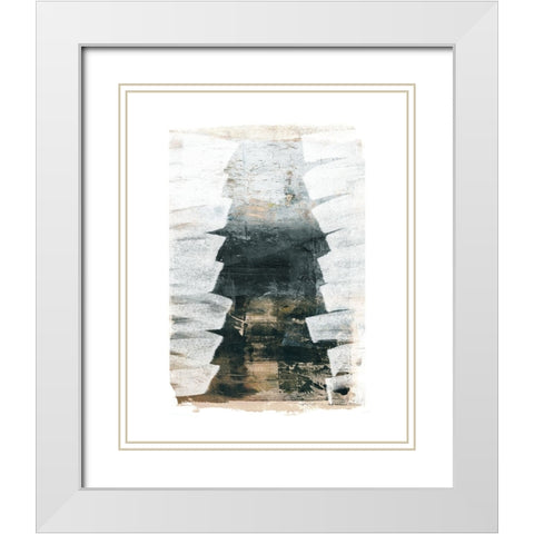Steep Stairs White Modern Wood Framed Art Print with Double Matting by Meneely, Dan