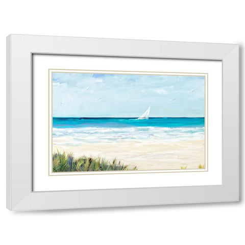 Coastal Sailing White Modern Wood Framed Art Print with Double Matting by DeRice, Julie