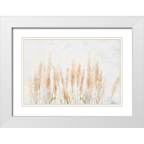 Delicate Pampas with Textured Background White Modern Wood Framed Art Print with Double Matting by Pinto, Patricia