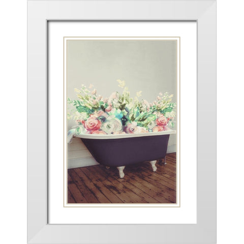 Flowering Tub White Modern Wood Framed Art Print with Double Matting by Loreth, Lanie
