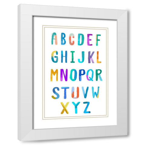 Abstract Alphabet White Modern Wood Framed Art Print with Double Matting by Sheppard, Lucca