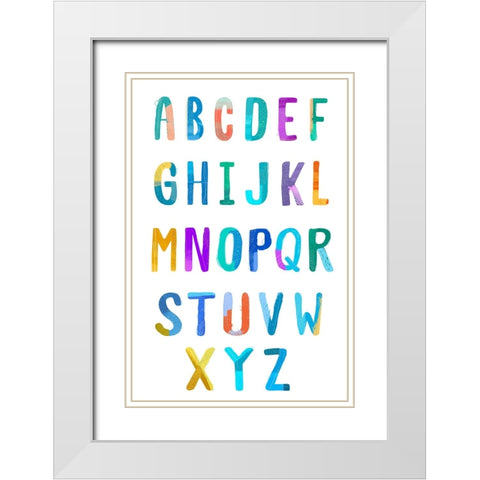Abstract Alphabet White Modern Wood Framed Art Print with Double Matting by Sheppard, Lucca
