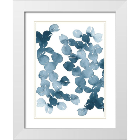Blue Mod Abstract White Modern Wood Framed Art Print with Double Matting by Price, Lucille
