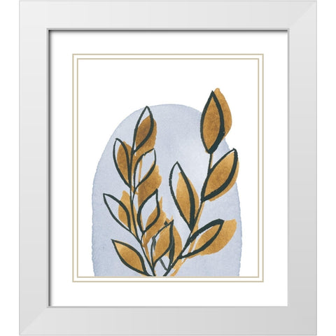 Mustard Leaves III White Modern Wood Framed Art Print with Double Matting by Price, Lucille