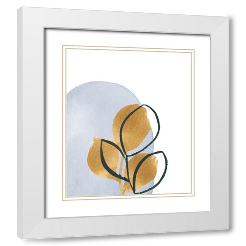 Mustard Leaves I White Modern Wood Framed Art Print with Double Matting by Price, Lucille