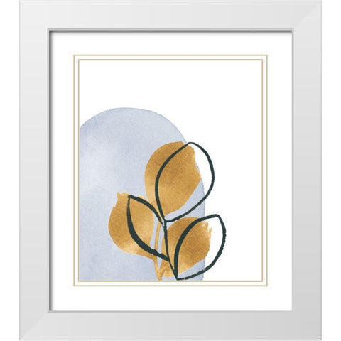 Mustard Leaves I White Modern Wood Framed Art Print with Double Matting by Price, Lucille