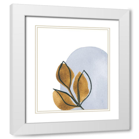 Mustard Leaves II White Modern Wood Framed Art Print with Double Matting by Price, Lucille