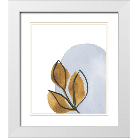 Mustard Leaves II White Modern Wood Framed Art Print with Double Matting by Price, Lucille