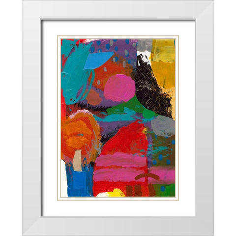 Red Adventures White Modern Wood Framed Art Print with Double Matting by Athas, Vas