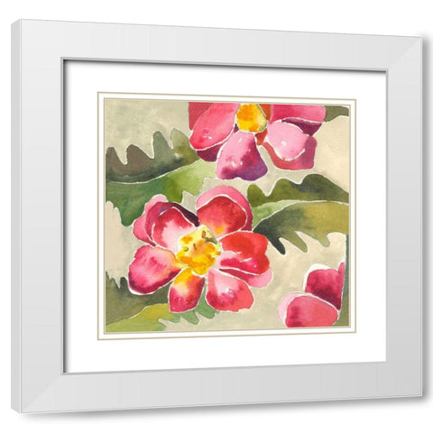 Warm Blooms White Modern Wood Framed Art Print with Double Matting by Athas, Vas