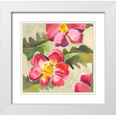 Warm Blooms White Modern Wood Framed Art Print with Double Matting by Athas, Vas