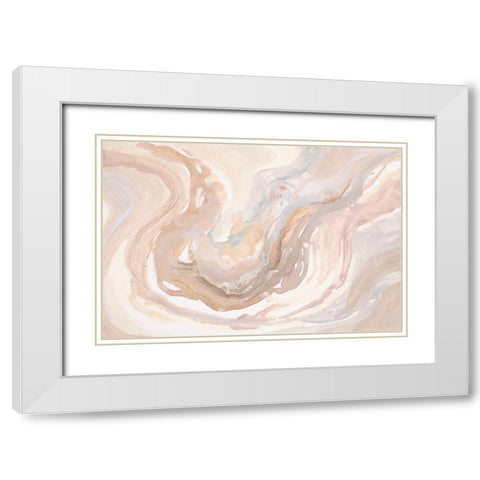 Neutral Agua White Modern Wood Framed Art Print with Double Matting by Pinto, Patricia