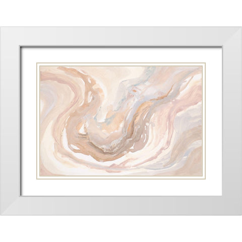 Neutral Agua White Modern Wood Framed Art Print with Double Matting by Pinto, Patricia