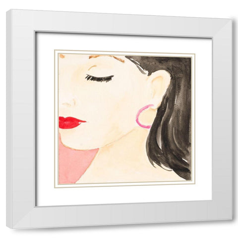Dream Positive Girl White Modern Wood Framed Art Print with Double Matting by Loreth, Lanie