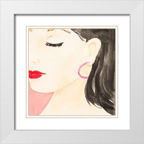 Dream Positive Girl White Modern Wood Framed Art Print with Double Matting by Loreth, Lanie