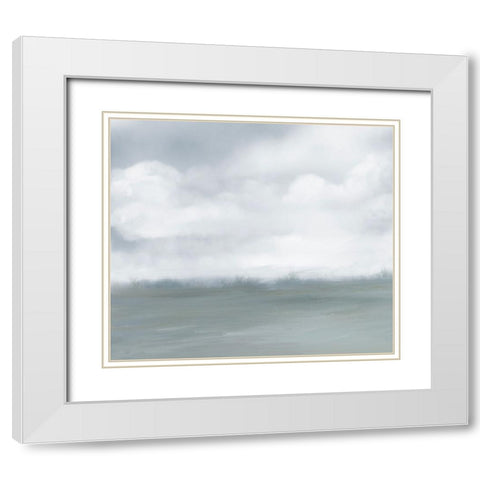Misty Ocean II White Modern Wood Framed Art Print with Double Matting by Maria, Robin