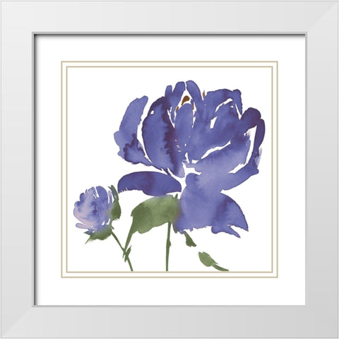 Pop of Peony Square I White Modern Wood Framed Art Print with Double Matting by Price, Lucille