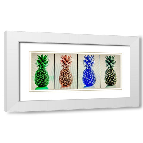 Pineapples White Modern Wood Framed Art Print with Double Matting by Bill Carson Photography