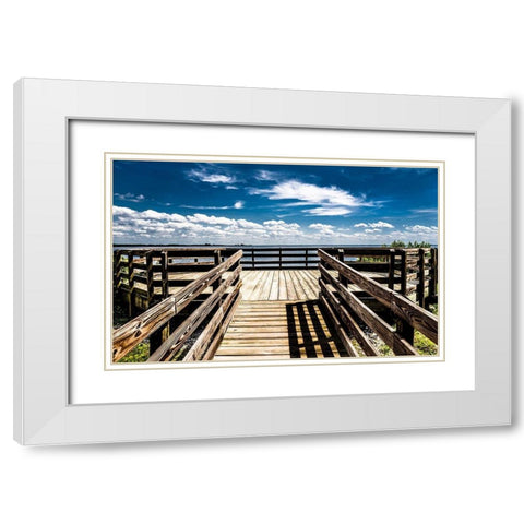Boardwalk To the Sky White Modern Wood Framed Art Print with Double Matting by Bill Carson Photography