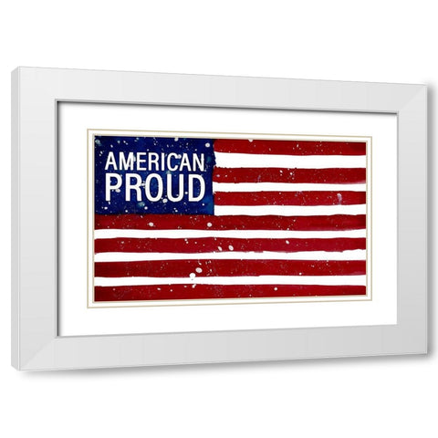 American Proud White Modern Wood Framed Art Print with Double Matting by Wilson, Kali