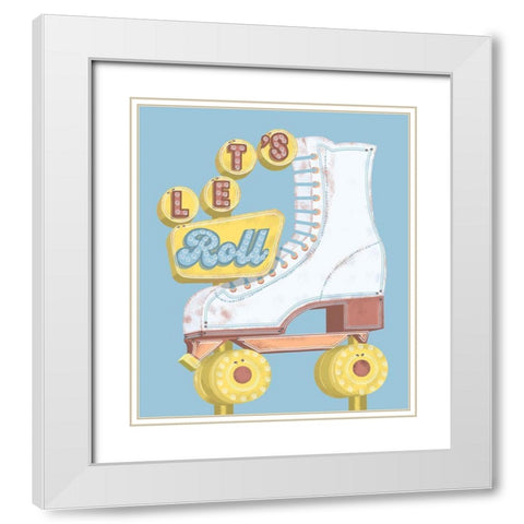 Lets Roll White Modern Wood Framed Art Print with Double Matting by Bucheli, Jen