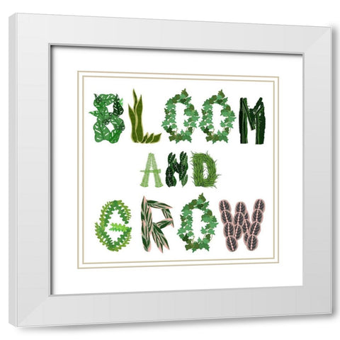 Bloom And Grow White Modern Wood Framed Art Print with Double Matting by Bucheli, Jen