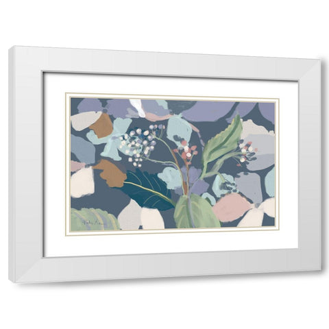 Floral Print White Modern Wood Framed Art Print with Double Matting by Maria, Robin